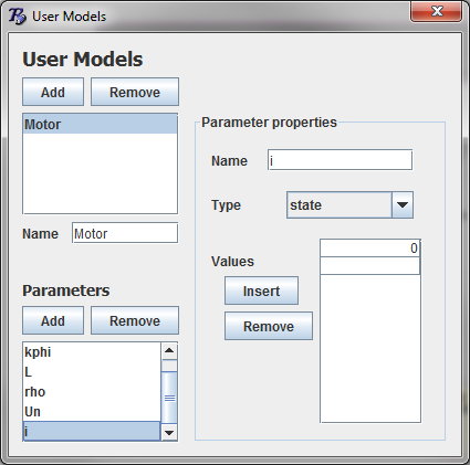 User state variable must be introduces via the user model dialog box